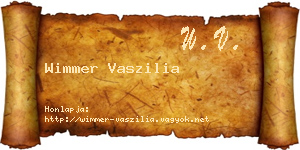 Wimmer Vaszilia névjegykártya